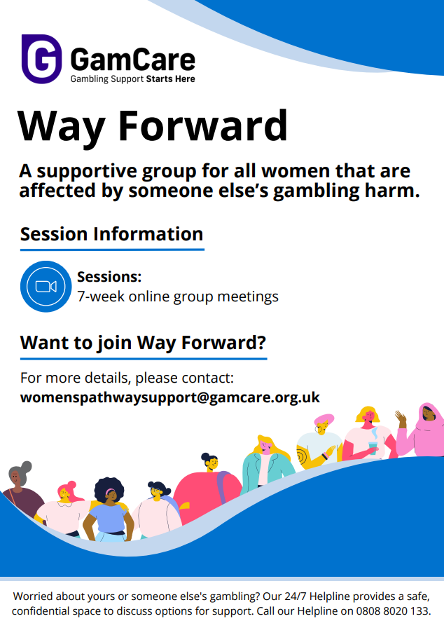Way Forward; Online Support Group for Women Affected by Another Person's Gambling